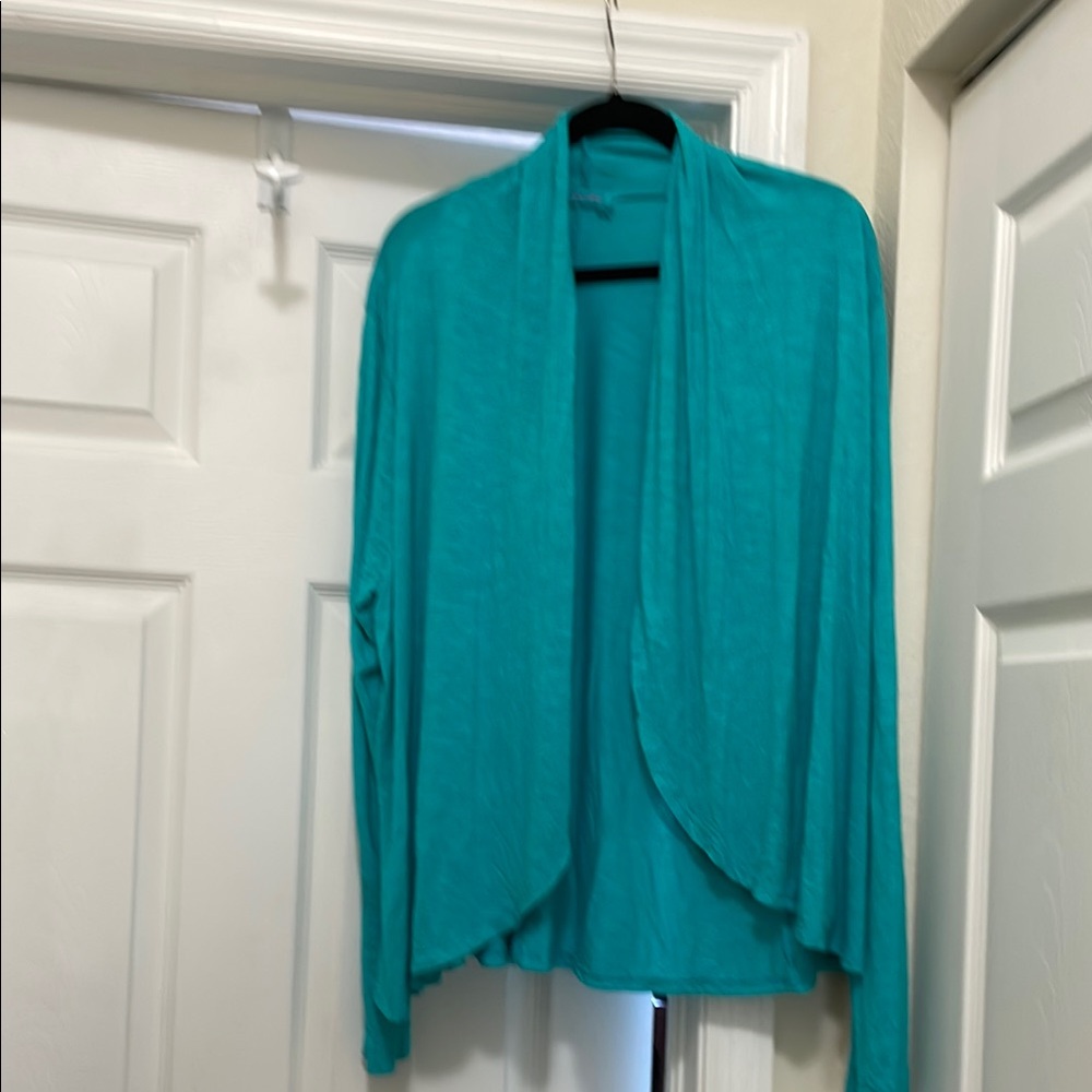 Fresh Produce Teal  Open Front Cardigan Sweater